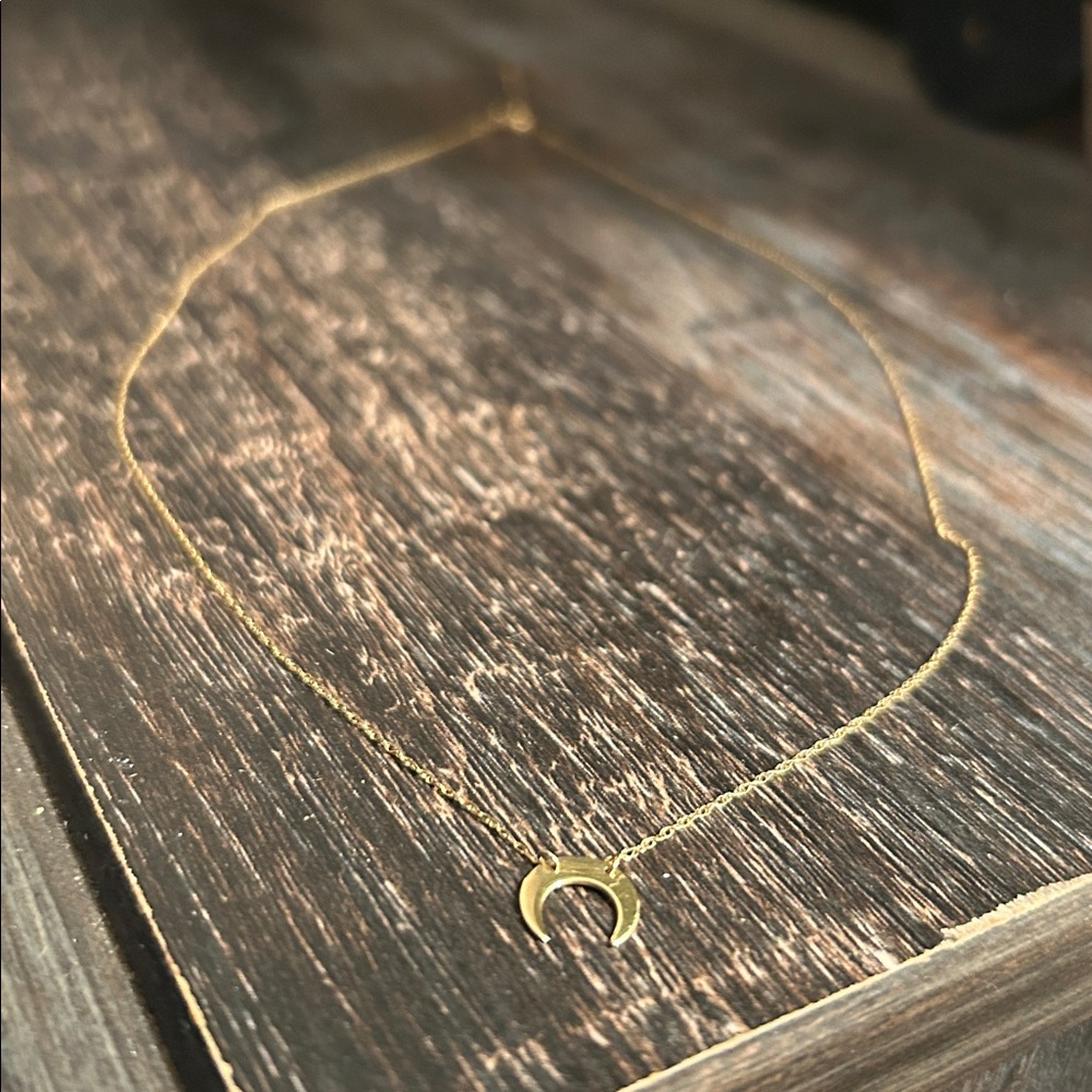 Zales Gold Crescent Moon Pendant Necklace